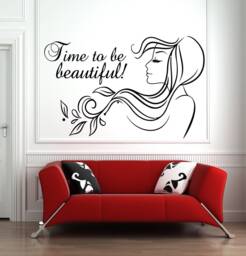 Beauty Salon Wall Decal Makeup Artist, Cosmetics, Lipstick Art 078Re - thumbnail 1