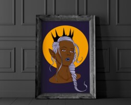 Adria Lajla - Cardstock Print - Poc, Woc, Queen, Crown, Original Art, Wall Art - thumbnail 1