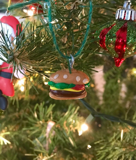 Handmade Clay Christmas Ornament - Cheeseburger // Holiday Decor - image 1