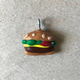 Handmade Clay Christmas Ornament - Cheeseburger // Holiday Decor - thumbnail 3