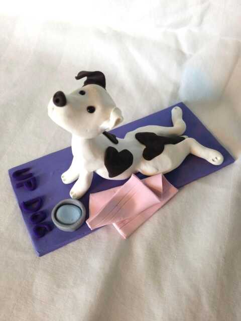 Custom Hand Sculpted Yoga Dog - Upward Facing Pose - image 1