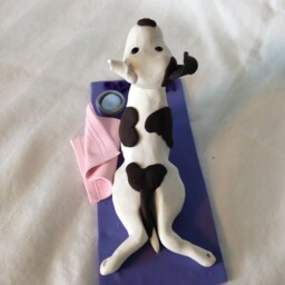 Custom Hand Sculpted Yoga Dog - Upward Facing Pose - thumbnail 3