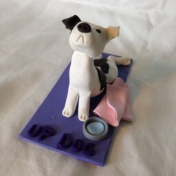 Custom Hand Sculpted Yoga Dog - Upward Facing Pose - thumbnail 4