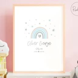 Personalised New Baby Gift, Welcome To The World Print, Born, Girl Card, Nursery Boy Keepsake, Real Metallic Foil - thumbnail 2