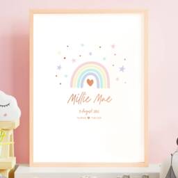 Personalised New Baby Gift, Welcome To The World Print, Born, Girl Card, Nursery Boy Keepsake, Real Metallic Foil - thumbnail 3