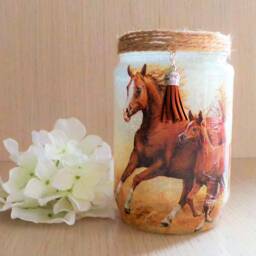Horses Lamp Electric Lantern Jar - thumbnail 4