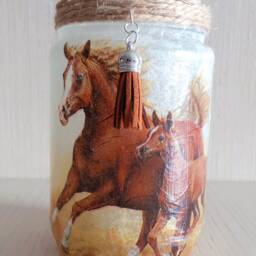 Horses Lamp Electric Lantern Jar - thumbnail 3