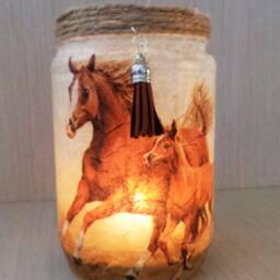 Horses Lamp Electric Lantern Jar - thumbnail 2