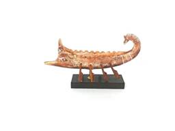 Greek Clay Artwork , Terracotta Bireme 600 Bc , Warship Toy - thumbnail 1