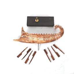 Greek Clay Artwork , Terracotta Bireme 600 Bc , Warship Toy - thumbnail 2