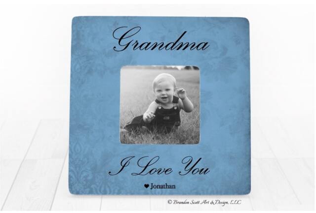 Mothers Day Gift For Grandma Nana Grandmother Personalized Picture Frame, Frame, From Grandson, Theres This Boy - image 1