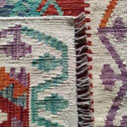 Kilim Runner Multicolour, Handmade Artisan Afghan Turkish Aztec Natural Wool Rug 297x79 cm - thumbnail 3