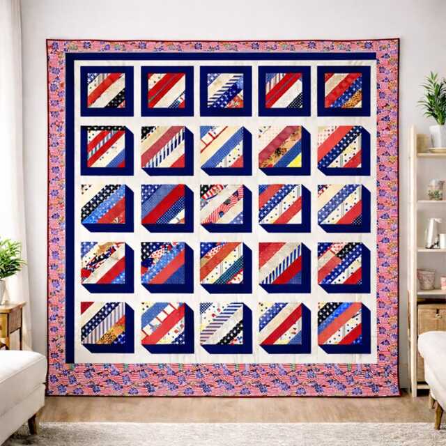 Enchanting Pathway Quilt Pattern - Patriotic Modern Patchwork Throw - PDF - image 1