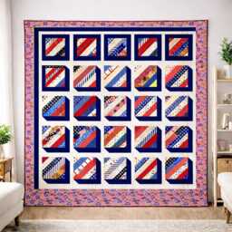 Enchanting Pathway Quilt Pattern - Patriotic Modern Patchwork Throw - PDF - thumbnail 1