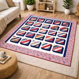 Enchanting Pathway Quilt Pattern - Patriotic Modern Patchwork Throw - PDF - thumbnail 2