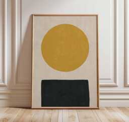 Minimalist Geometric Wall Art, Abstract Shape Poster, Modern Scandinavian Print, Mid Century Style Artwork, Contemporary Home Decor - thumbnail 1