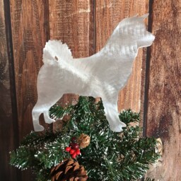 Akita, Dog Tree Topper, Holiday, Wreath Decoration, Christmas, Aluminum, Yard Stake Or Wall Hanging, Metal, Won't Rust, Lightweight