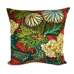 Schumacher - Chiang Mai Dragon Lacquer Art Deco Chinoiserie Designer Cushion Cover Handmade Throw Pillow Luxury Home Decor - thumbnail 3