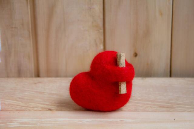 Needle Felted Heart Valentines Day Gift, Wool Love Romantic Gift Home Decor, With Message Personalized For Her Him - image 1