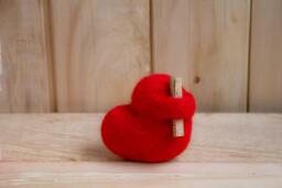 Needle Felted Heart Valentines Day Gift, Wool Love Romantic Gift Home Decor, With Message Personalized For Her Him - thumbnail 1