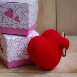 Needle Felted Heart Valentines Day Gift, Wool Love Romantic Gift Home Decor, With Message Personalized For Her Him - thumbnail 2