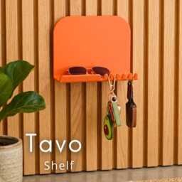 Tavo Wall Shelf & Key Holder, Minimalist Entryway Organiser, Modern Floating Sunglasses Rack - thumbnail 1