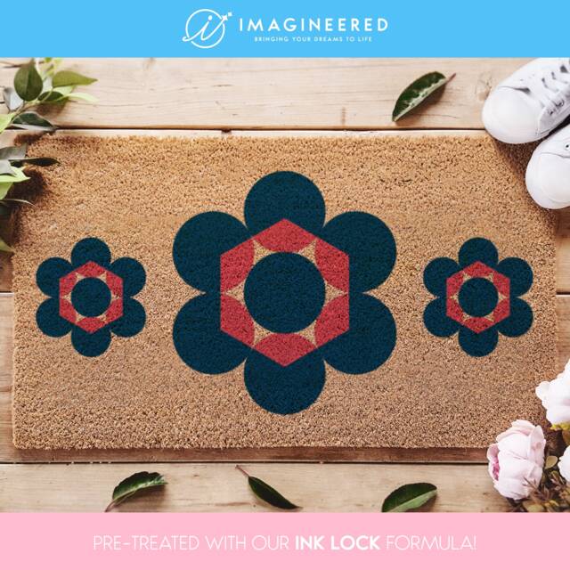 Flower Geometric Doormat, Stylish Addition To Your Entryway, Patterned Doormat - image 1