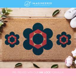 Flower Geometric Doormat, Stylish Addition To Your Entryway, Patterned Doormat - thumbnail 1