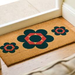 Flower Geometric Doormat, Stylish Addition To Your Entryway, Patterned Doormat - thumbnail 2