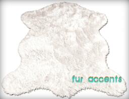 Faux Fur Shaggy Pelt Rug - Polar Bear Toss Rug, Log Cabin Art - thumbnail 1