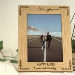 Couple Anniversary Photo Frame - Gift For Couple, Partner, Husband, Wife Engraved Personalised For 7x5 Or 6x4 Picture - thumbnail 3