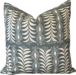 Penny Morrison Little Zanzibar Duck Egg Fabric Double Sided Cushion Cover Pillow - thumbnail 1