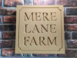 Engraved Stone House Sign, Custom Address Plaque - 440x440x50mm - thumbnail 1