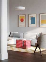 Red Tile Table. Bedside End Night Regiment. Home Decor