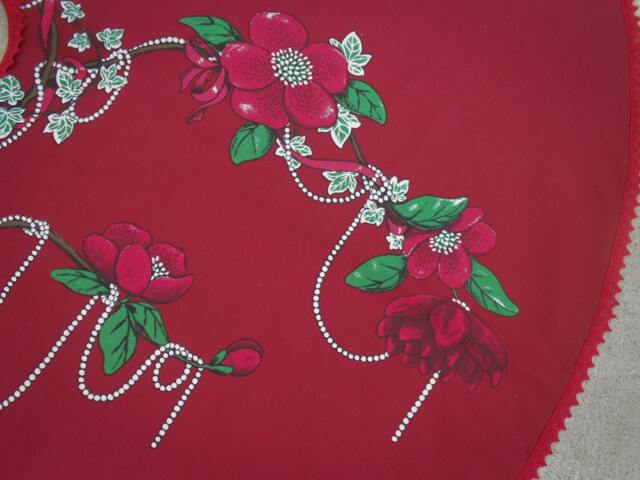 Magnolia Christmas Home Decor Flower Tree Skirt Holiday Xmas Swedish Ornament - image 1
