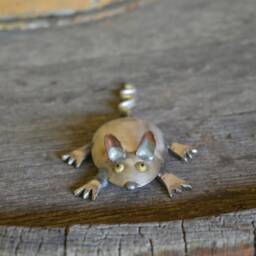 Spoon Mouse Silverware Sculpture Silver Plated Metal Copper Brass Handmade Victor Fritch - thumbnail 2