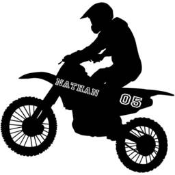Custom Name Decal - Customized Dirt Bike Wall Personalized Gift Boys Room Motocross Sticker Vwaq-Ttc9 - thumbnail 2