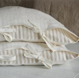 Linen Pillowcases With Ties Stone Washed Linen, Set Of 2 - thumbnail 1