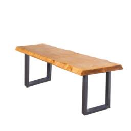 Live Edge Bench With Square Legs - Industrial Reclaimed Timber Style - thumbnail 1