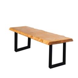 Live Edge Bench With Square Legs - Industrial Reclaimed Timber Style - thumbnail 3