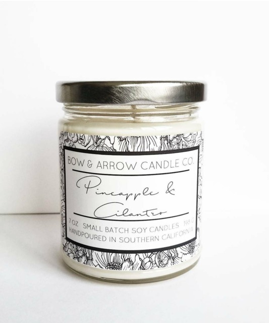 Pineapple Cilantro Natural Soy Candle 7 Oz - Eco-Friendly Spring Gift Idea Fruit Scented - image 1