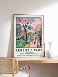 Regent's Park London Print, William Morris Poster, Botanical Gardens Vintage Wall Art, Floral A1/A2/A3/A4 - thumbnail 1