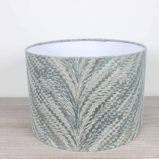 Duck Egg Blue Cream Silver Luxor Drum Lampshade