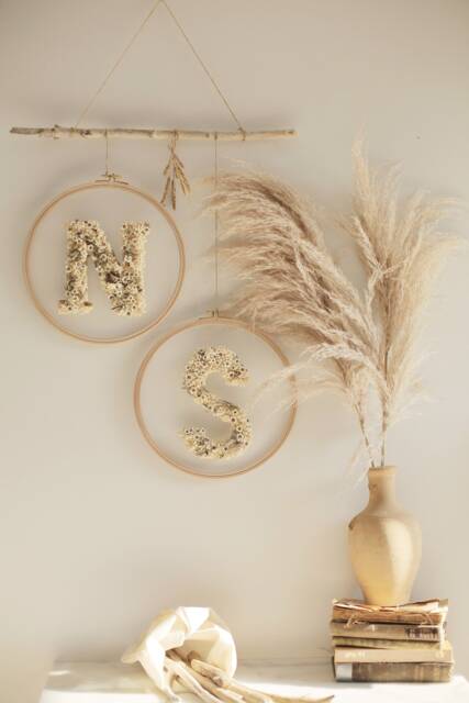Dried Flower Letter Wall Decor Large Initial Sign - 12 Inch - image 1