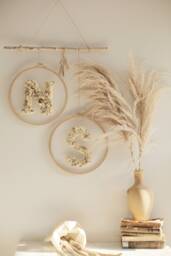 Dried Flower Letter Wall Decor Large Initial Sign - 12 Inch
