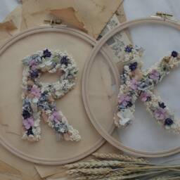 Dried Flower Letter Wall Decor Large Initial Sign - 12 Inch - thumbnail 4