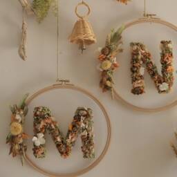 Dried Flower Letter Wall Decor Large Initial Sign - 12 Inch - thumbnail 3
