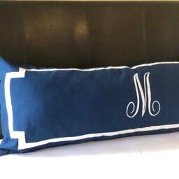 Monogram Long Body Pillow Cove, Personalized Name Case, Lumbar Throw Cover For Bed, Gifts Couples - thumbnail 2