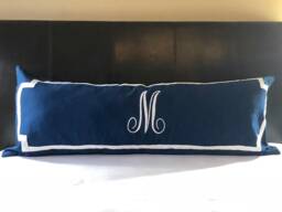 Monogram Long Body Pillow Cove, Personalized Name Case, Lumbar Throw Cover For Bed, Gifts Couples - thumbnail 1