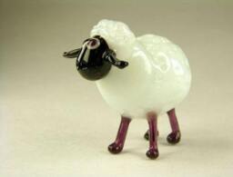 Hand-Blown Sheep Glass Miniature, Animals Glass, Art Blown Sculpture Made Of - thumbnail 2